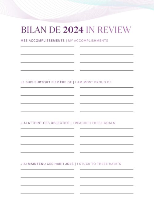 Page Bilan 2024 du livre Manifest & Flow